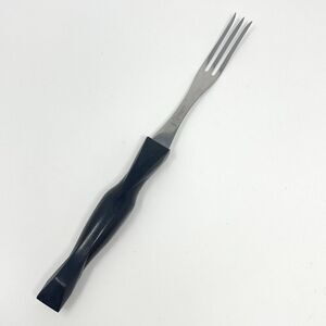 Cutco 1726 Stainless Steel Turning Meat Fork 3 Prong 11" Black Plastic Handle